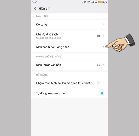 Chọn màu sắc và độ tương phản